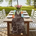 thumbnail image 4 of Brown Flowers Table Runner, Spring Floral Botanical Modern Art Washable Cotton Linen Table Runners 48 Inches Long, Dresser Scarf Runner for Nightstand/Coffee/End Tables 13''x48'', 4 of 9