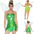 thumbnail image 4 of Disfraz navideño de Halloween, juego de rol, vestido de hada traviesa, disfraz de ala de hada (verde), 4 of 5