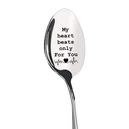 

Friendship Gift - Love - Mine - Valentine - Gift for him - Gift for Friends Who are Moving Away - Steeliness Steel Spoon with Messages