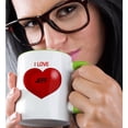 thumbnail image 2 of 3drose, Image of Big Red Heart Says I Love Jeff, 11oz Two-tone Green Mug, 2 of 6