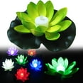 thumbnail image 2 of BNNG Floating Pool Lights,Lily Pad Pond Light LED Lotus Flower Lamp with Realistic Flower Petal Design,Battery Operated Multicolor Pool Accessories for Night,Outdoor Swimming Gifts,Garden Decor, 2 of 9