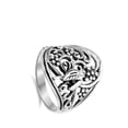 thumbnail image 4 of Oxidized Bird Jungle Animal Fruit Filigree Ring Sterling Silver Band 925 Jewelry Female Male Size 10, 4 of 4