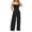 -A-Black107, variant on Simple Jumpsuit For Women Solid Color Strapless Loose Fit Onesie Wide Leg Drawstring Pants With Pockets Suitable For Travel Workout Office Home