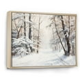 thumbnail image 2 of Designart "Snowy Forest Whispers" Snow Floater Framed Wall Art Living Room, 2 of 5