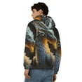 thumbnail image 4 of Goofa Golden White Fire Dragon Pattern Mens Full-zip Hoodie, Zip-up Pullover Hooded Sweatshirt, Kangaroo Pocket Hoodie Ideal for Daily Wear, Travel, and Home-, 4 of 5