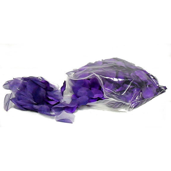 Indigo Violet Rose Petals Polysilk Faux Fake Flower 400 Opaque & 100 Sheer 2.25in Petals per Bag for Craft Table Engagement Ceremony Wedding Aisle Floral Romantic Decor (Purple, Set of 4 bags)