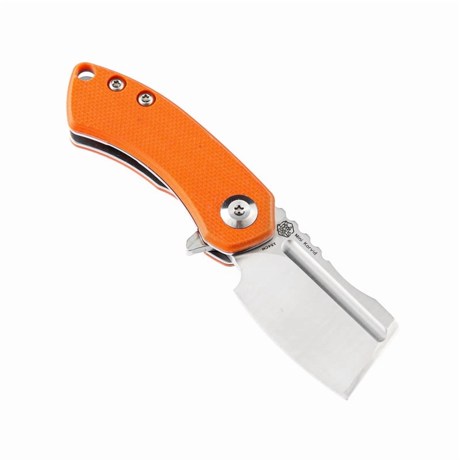 Kansept Mini Korvid Folding Pocket Knife 1.45'' 154CM Blade,Orange G10 Handle,T3030A6