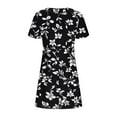 thumbnail image 5 of Mgmyaa Women's Sundress V-Neck Short Sleeve Printing Dresses Elegant Flutter Sleeve Casual Boho Midi Dress Summer Swing Dress, 5 of 5