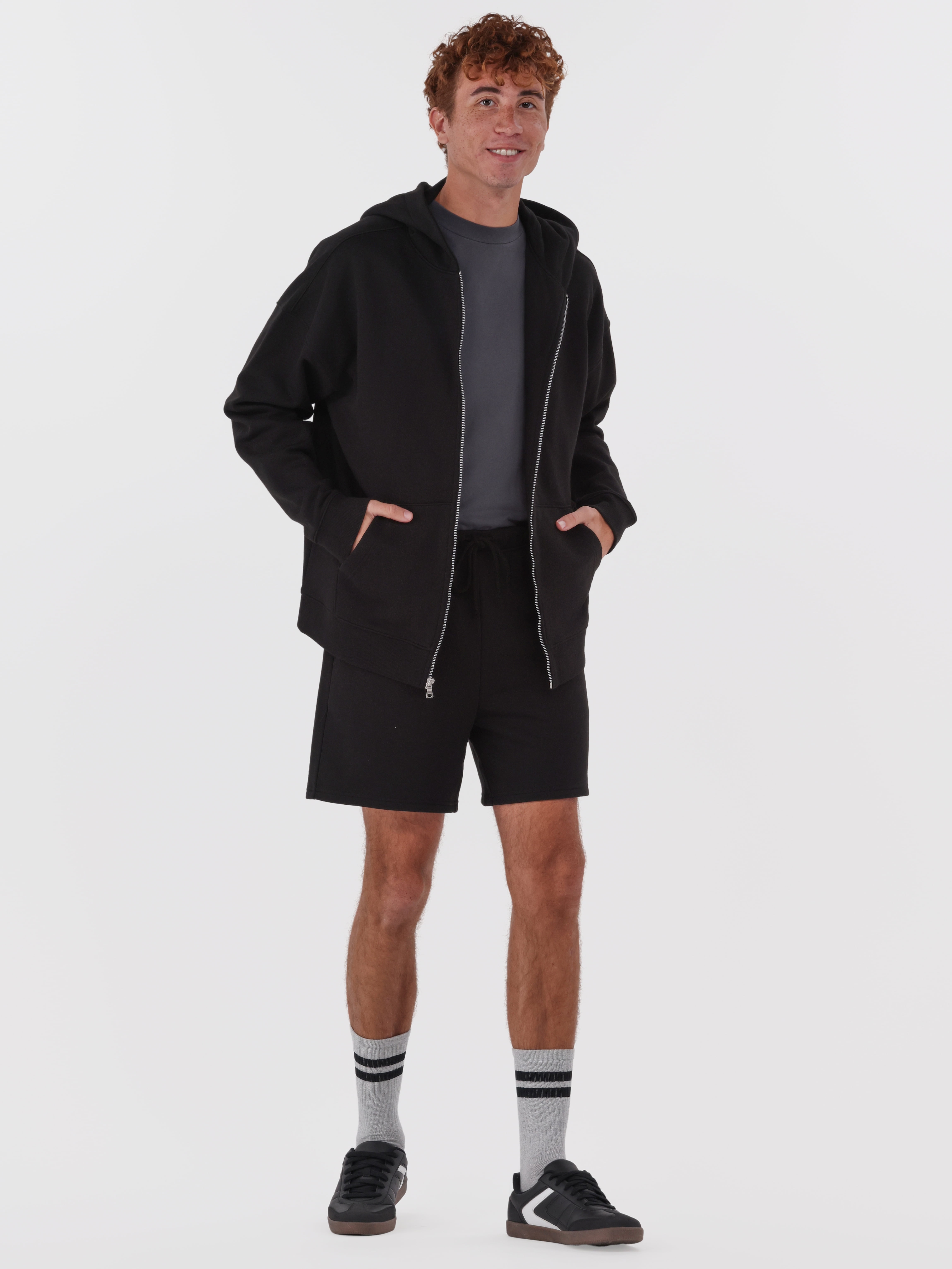 No Boundaries Soft Fleece Jogger Shorts, 6" Inseam, 2-Pack, Men's and Big Men's