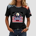 thumbnail image 2 of vigerkar 4th of July Outfits for Women USA Patriotic Shirts for Women Short Sleeve Red White and Blue Shirts American Flag Summer Tops (Black, XXL), 2 of 6