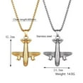 thumbnail image 2 of PAMTIER Unisex Stainless Steel Domineering Vintage Hip Hop Motorcycle Machine Airplane Aircraft Model Biker Pendant Necklace Silver with Chain, 2 of 4