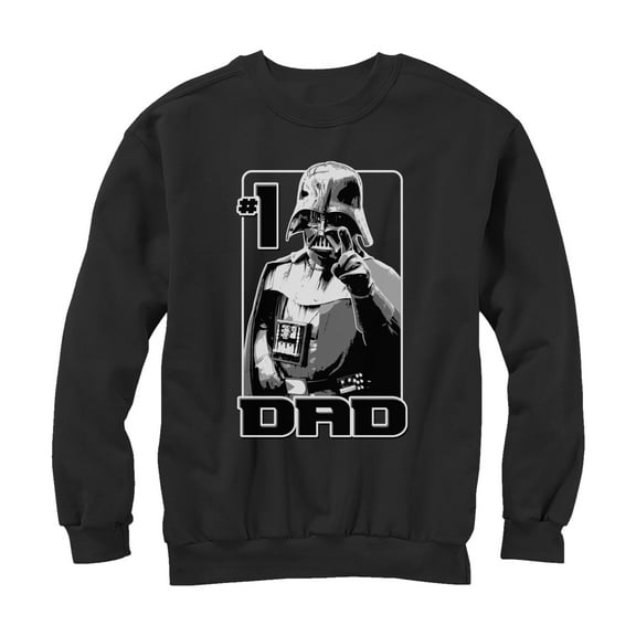 Men's Star Wars Vader Number One Dad  Sweatshirt Black X Large