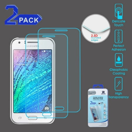 insten 2-Pack Clear Tempered Glass Screen Protector Guard For Samsung Galaxy J7
