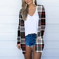 thumbnail image 2 of BODOAO Women's Casual Lightweight Cardigan Long Sleeve Open Front with Pockets Soft Open Front Cardigan Solid Color Outwear Plaid Print Cardigan Loose Midi Coat Outerwear for Home Holiday Black Xxl, 2 of 5
