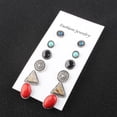 thumbnail image 4 of Pendientes vintage de 6 parejas para diseñar adornos de de imitación de piedras preciosas triangulares para niña Zulema Ear Studs, 4 of 8