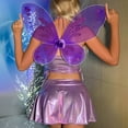 thumbnail image 6 of hirigin Women Cosplay Butterfly Costume Set, Chain Halterneck V-Neck Backless Sleeveless Tank Tops + Mini Skirts + Butterfly Wings Suits, 6 of 7