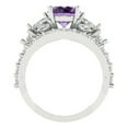 thumbnail image 4 of 3.06 ct Brilliant Round Cut Alexandrite 18K White Gold Solitaire with Accents Engagement Bridal Wedding Ring Band Set size 10.75, 4 of 7