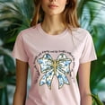 thumbnail image 5 of Women's Short Sleeve Graphic T-Shirt, Proverbs 31:25 Strength and Dignity Bow Cross, White, Size 4XL, 5 of 6
