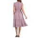 thumbnail image 3 of Vestido de gasa sin mangas para mujer Inspire Chic con cintura fruncida y estrellas metálicas doradas, vestido de fiesta en gris y rosa, talla S, 3 of 5