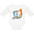 thumbnail image 3 of Inktastic First Birthday Surfing Shark with Hot Dog and Ice Cream Boys or Girls Long Sleeve Baby Bodysuit, 3 of 5