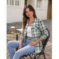 thumbnail image 6 of Zeagoo Womens Plaid Flannel Shirts Long Sleeve Button Down Blouse Cotton Fall Tops, 6 of 6