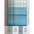 thumbnail image 6 of Teal Blue Sheer Curtains 72 Inches Long 2 Panels Gradient Stripe Abstract Lines Texture Modern Light Filtering Semi Sheer Window Curtains Drapes for Bedroom Living Room 52"x72", 6 of 7
