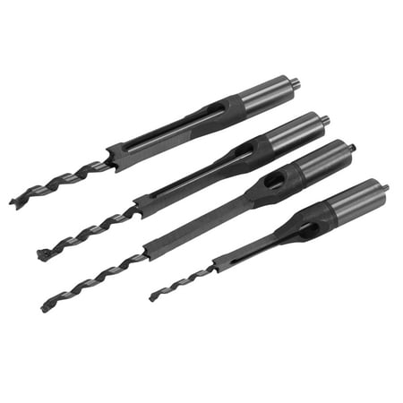 

4Pcs Woodworking Square Hole Drill Bits Wood Mortising Chisel Set