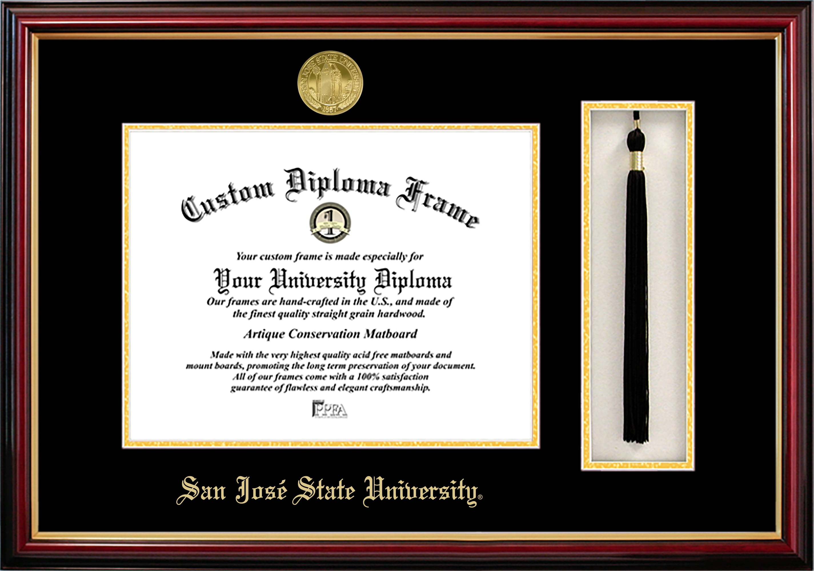 San Jose State University 8.5" x 11" Tassel Box and Diploma Frame
