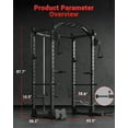 thumbnail image 3 of Power Cage Squat Rack 2000LBS - Heavy Duty Home Gym Equipment with Dual Pulley Cable System, Lat Pulldown & Storage for Full Body Workouts (Matte Black), 3 of 7