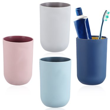 4 Pcs Travel Toothbrush Tumblers Mouthwash Cups Simple Style Home Bathroom Tooth Mugs