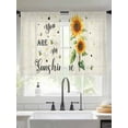 thumbnail image 3 of You Are Sheer Curtains 45 inches Long 2 Panels Set My Sunshine Vintage Pastoral Sunflower Farmhouse Tiers Sheers Rod Pocket Small Window Short Curtains for Kitchen Cafe, Each 52" W x 45" L, 3 of 7