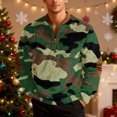 thumbnail image 5 of Men's Casual Camouflage Printed Semi-Zipper Retro Long Sleeve Sports Sweatshirt - Vintage Camo Pattern for Outdoor Wear and Street Style,Army Green,L, 5 of 7