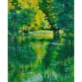 thumbnail image 2 of Władysław Podkowiński 20x24 Black Ornate Framed Double Matted Museum Art Print Titled: Lake in a Park (1894), 2 of 5