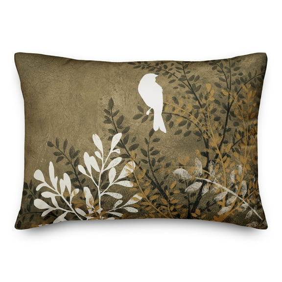 Creative Products Bird on Branch on Ochre 14x20 Indoor / Outdoor Pillow