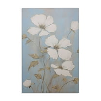Stupell Industries White Petal Flowers Botanical & Floral Painting Gallery Wrapped Canvas Art Print Wall Art, 30 x 45