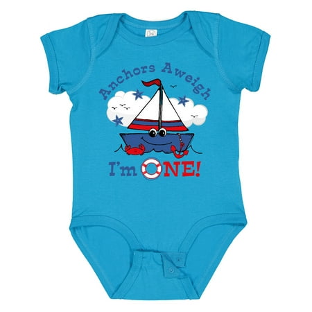 

Inktastic Little Sailboat 1st Birthday Gift Baby Boy Bodysuit