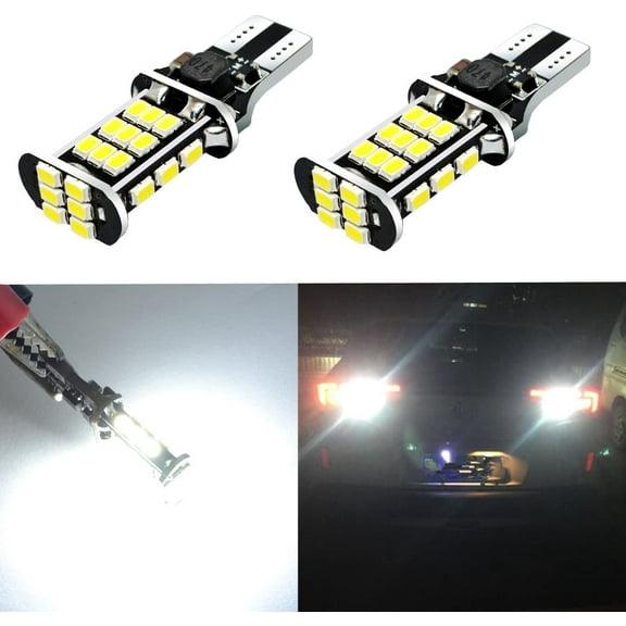 Alla Lighting Super Bright T15 912 921 LED Reverse Light Bulbs 2000 Lumens 3020 30-SMD W16W Back-up Bulbs Replacement for Cars,Trucks, RVs, 6000K Xenon White