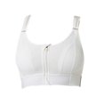thumbnail image 2 of Sports Bra Wire Free Widened Shoulder Strap Zipper Closure Sweat Absorbing Easy-wearing Breast Support Polyester Front Closure Workout Bra Women Underwear Birthday Gift White L, 2 of 13