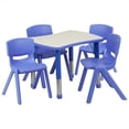 thumbnail image 1 of Bowery Hill Curved Plastic Activity Table Set with 4 School Stack Chairs in Blue, 1 of 1