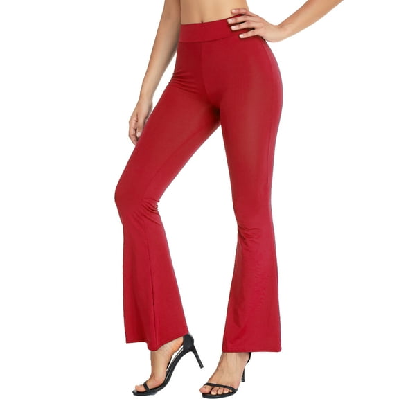 QRIC Bootcut Yoga Pants High Waisted Workout Pants for Women Bootleg Work Pants Dress Pants (S-XL)