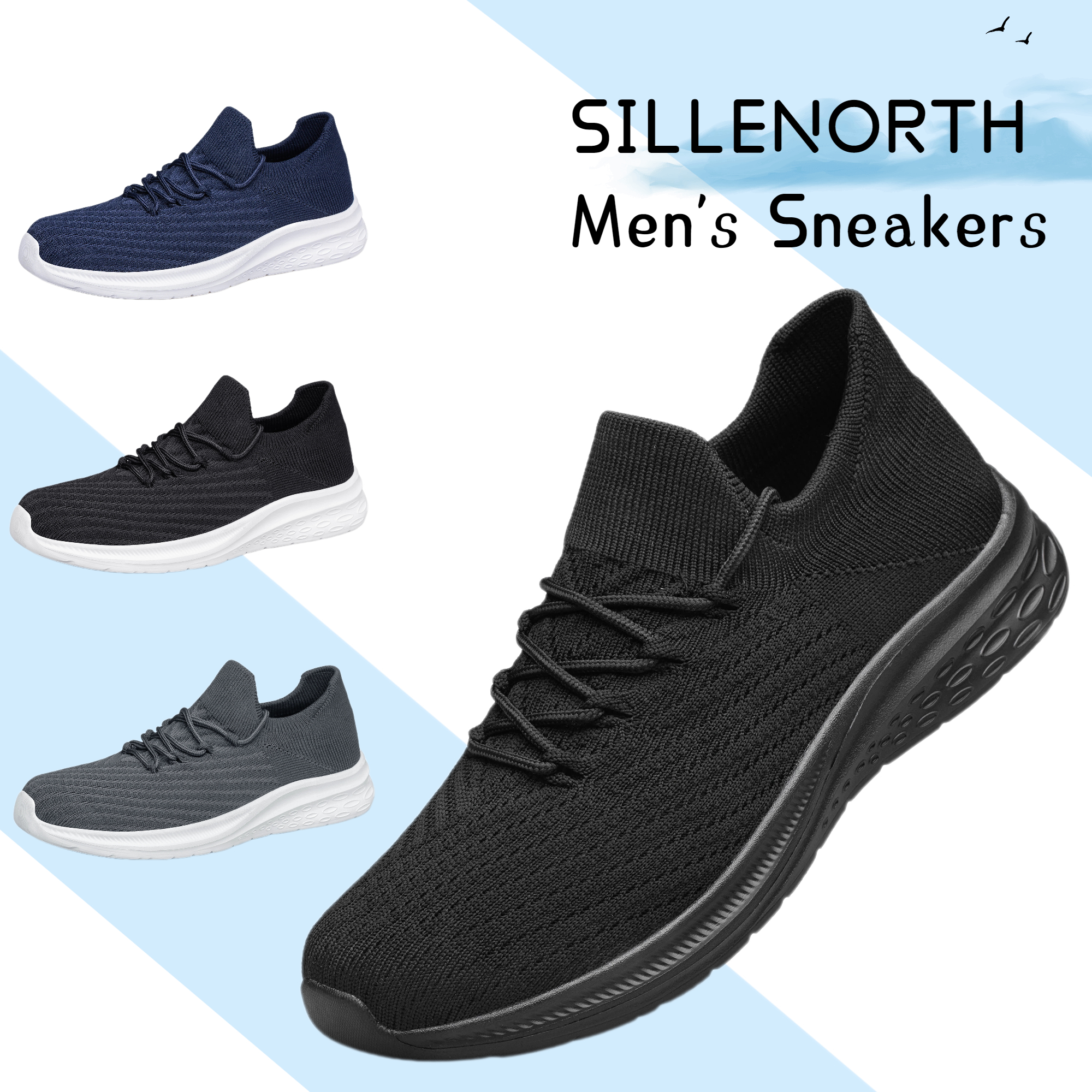 Sillenorth Men's Mesh Slip-On Walking Sneaker photo 3