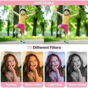 Digital Camera FHD 1080P 44MP Kids Camera Video Camera with 16X Digital Zoom Portable Compact Digital Cameras for Kids Teens Seniors with 32GB Card(Pink)