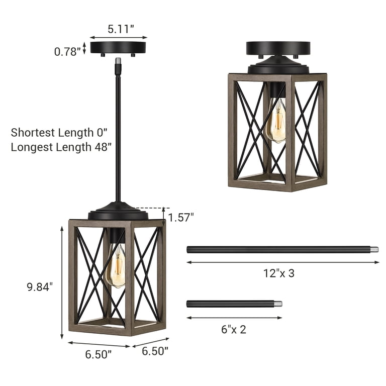 Dewenwils Farmhouse Metal Pendant Light for Kitchen Island photo 2