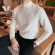 thumbnail image 3 of Suéteres de cuello alto de punto blanco para hombre, ropa de cuello alto para hombre, ropa de negocios, camiseta de algodón, gruesa, de invierno, X vieja, 3 of 5