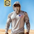 thumbnail image 4 of BRGZLK UPF 50+ Long Sleeve Shirt for Mens 2026 Summer Fashuion Print Long Sleeve Lightweight Breathable Sun Protection Shirts with Face Mask for Fishing Hiking D L, 4 of 7