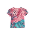 thumbnail image 3 of Abcomgle Girls Shirts Crewneck Hawaiian Palm Tree Print Girls Shirts Double Layer Ruffle Short Sleeve Tshirt Summer Casual Cotton Toddler Tops Girls, 3 of 5