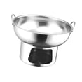 thumbnail image 4 of DimyFew Chaudron Rond en Acier Inoxydable, Batterie de Cuisine pour Desserts, Chaudron Shabu-shabu de Voyage et d'Extérieur avec Poignée Portable pour Traiteur, Camping, Mariages, Fêtes à la Maison 23 cm, 4 of 8