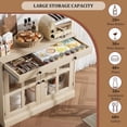 thumbnail image 4 of Eastvita Natural 35.4-Inch Sideboard Buffet Cabinet with Glass Door/Drawer - A Modern Storage Solution for Dining Room or Kitchen, 4 of 7