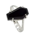 thumbnail image 1 of Fiudx Anillo de Ataúd, Impresionante Diseño de Circonita Negra, Joyería Única de Aleación, Accesorio de Estilo Bohemio, Estilo Gótico, Ideal para Compromiso o Uso Diario, Tallas Ajustables., 1 of 5