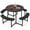 Black, variant on Biotree 62-Inch Round Picnic Table Bench Set with 4 Benches and Umbrella Hole for Patio Lawn, White